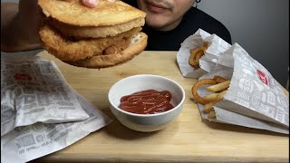 ASMR MUKBANG JACK IN THE BOX SPICY CHICKEN SANDWICH amp TACOS amp FRENCHCURLY FRIES No Talking [upl. by Claude]