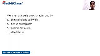 Meristematic cells KCET 11th Plant Growth and Development [upl. by Berard]