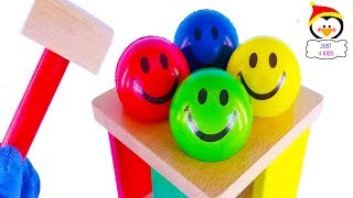 Aprendizaje de colores para niños con diversión desapareciendo bolas de smiley [upl. by Einberger]