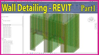 Wall Rebar Detailing in Revit  Shop Drawing in Revit  Part 1 [upl. by Fernande221]