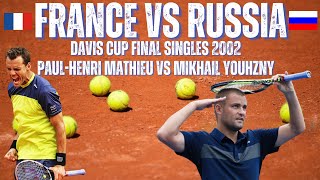 2002 DAVIS CUP FINAL FRANCE VS RUSSIA  MENS SINGLES TENNIS  MATHIEU VS YOUZHNY [upl. by Lakim305]