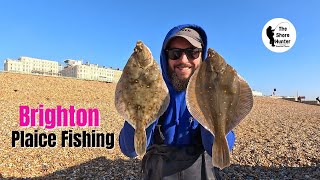 UK Beach Fishing Plaice Fishing Brighton Beach With Wayne Gem Steve amp Stuart 4K [upl. by Nnyletak153]