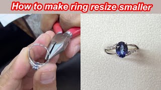 How to make Ring resizeTanzanite white gold ring 2 size smaller [upl. by Eldreeda]