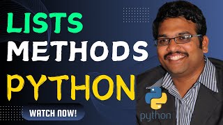 LIST METHODS  PYTHON PROGRAMMING [upl. by Rochell]