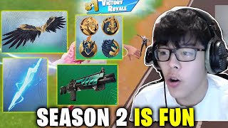 AsianJeffs First Time Using New Weapons amp Items in Fortnite Season 2 Myths amp Mortals [upl. by Vanya700]