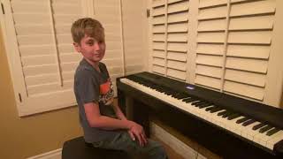 10 year old kid plays Pirates of the Caribbean on piano arranged by Jarrod Radnich [upl. by Marlene]