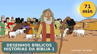 MARATONA DE DESENHOS BÍBLICOS  HISTÓRIAS DA BÍBLIA 1 1 HORA DE DESENHOS [upl. by Nomelc]