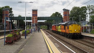 Class 37116 drags 37607 past Leyland on 0Z25 [upl. by Notlrak139]