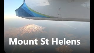 🇺🇸 Mount St Helens from Alaska Airlines flight between Seattle and Portland [upl. by Harbison]