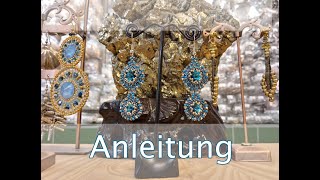 Peyote Perlen Ohrringe mit Swarovski Rivoli Anleitung [upl. by Noiek975]