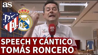 ATLÉTICO 1  REAL MADRID 0  El SPEECH del DERBI de RONCERO con DARDOS y CÁNTICO  AS [upl. by Airbmat577]