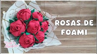 Como hacer ROSAS de Foami  LINDAS y FACILES de hacer  Ramo de Rosas de Foami [upl. by Rolfe]