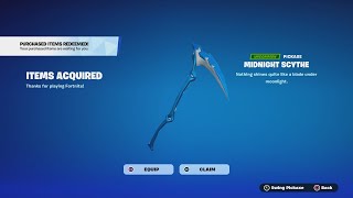 How To Redeem The MIDNIGHT SCYTHE Pickaxe VBucks Card BONUS Pickaxe [upl. by Mommy612]