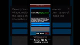 Learn SQL by playing games sqlqueries sql learning tech education trending [upl. by Ahsatsana182]