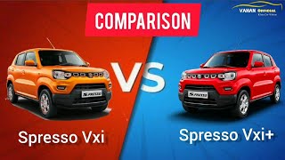 S presso Vxi vs Vxi plus  Detailed Comparison Of S presso Vxi Vs Vxi plus in Hindi  Vahan official [upl. by Ennaer395]