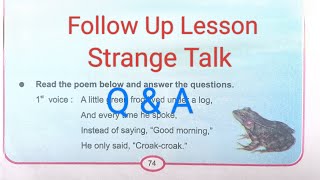 Class 4 English Follow Up Lesson Strange Talk Question Answer Odiamedium 🍁 [upl. by Adaha]