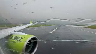 Air Baltic Airbus A220300 startet in Amsterdam [upl. by Nisaj]