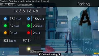 TradoL  First Storm Indonesian Version Insane 9714 [upl. by Akemehc]