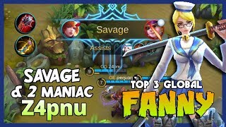 Savage with 2 Maniac Fanny by Z4pnu Ranked 3 Global Fanny quotNo One Can Kill Mequot  Mobile Legends [upl. by Micheline27]