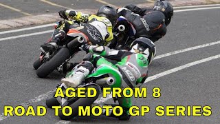 Kids from 8 yr old Road to Moto GP Racing Ohvale 110 Motorbikes Race 2 Rd 2 Brit Minibikes Champs [upl. by Helmut]