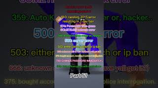 Roblox error codes part 5 shorts errorcodes [upl. by Nojid]