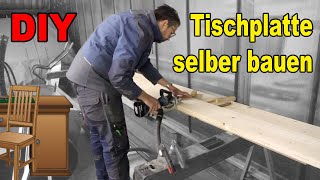 Wir bauen eine riesen Schreibtischplatte  Tischplatte selber bauen  Leimholz herstellen Holzplatte [upl. by Jerome379]