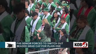 Farmington High School grad forced to switch out beaded cap for plain one [upl. by Lisab]