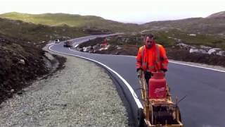 Thermoplastic line Painting in Harris by Fastlane Roadmarkings [upl. by Deonne]