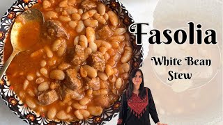 Fasolia White Beans in Tomato Sauce  Lebanese Stew [upl. by Ardaed]