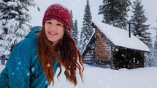 snowstorm survival camping alone in backcountry shelter [upl. by Eilyab]