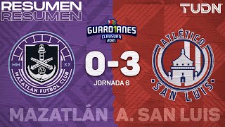 Resumen y goles  Mazatlán 03 Atl San Luis  Torneo Guard1anes 2021 Liga MX  J6  TUDN [upl. by Yrac967]