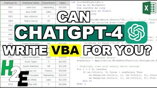 Can ChatGPT4 Write VBA Code for You in Excel [upl. by Halilak212]