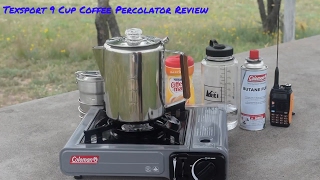 Texsport 9 Cup Coffee Percolator Review [upl. by Arhez]