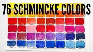 Swatching 76 Schmincke Watercolor Colors [upl. by Fransen262]