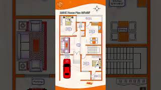 House Plan 35x55  2BHK Floor plan houseplans homedesign 2bhk architecture shorts viralvideo [upl. by Abe]