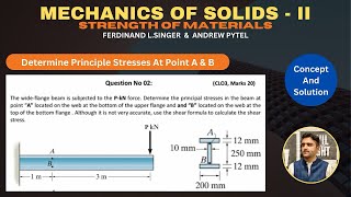 Principle stresses at point A amp B in cantilever beam stresstransformation strengthofmaterials [upl. by Radec]