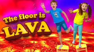 The Floor is Lava  More Preschool Songs  Nick and Poli [upl. by Ahsilat137]