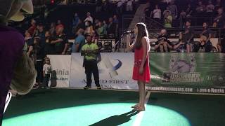 14 year old Sophia Nadder Sings National Anthem at Richmond Roughriders Game 520 [upl. by Tugman]