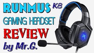 RUNMUS K8 Gaming Headset REVIEW and Sound Test [upl. by Starkey973]