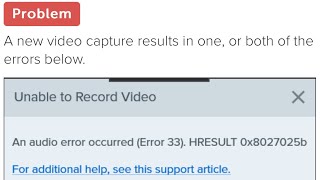 📽️ Snag It Error Recording Video An audio error occurred Error 33 HRESULT 0×8027025b How To Fix [upl. by Leotie]