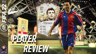 WORTH THE COINS 87 BASE ICON STOICHKOV PLAYER REVIEW FIFA 22 ULTIMATE TEAM HRISTO STOICHKOV [upl. by Ardiekal70]