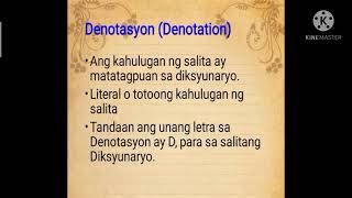 Denotasyon at Konotasyon [upl. by Aimehs56]