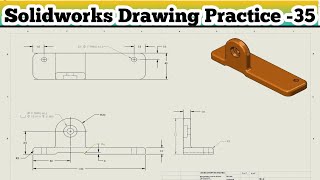 Drawing in Solidworks class  35  Solidworks design  Solidworks Drawing practice [upl. by Jacqui588]