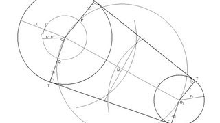 Rectas tangentes exteriores a dos circunferencias dadas [upl. by Lobell]
