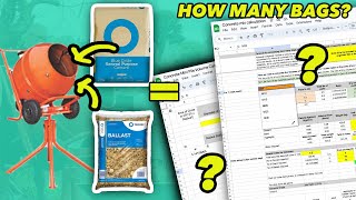 Cement Sand amp Aggregate Concrete mix explained  DIY Spreadsheet [upl. by Holman]