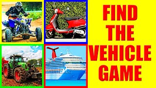 Find the Vehicle Sound Challenge  Game for Kids Preschoolers and Kindergarten [upl. by Kironde712]