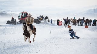 Skijoring in Jackson Hole  Click in and Hang on for the Ride [upl. by Belicia]