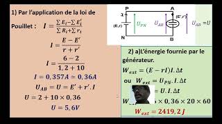 Exercice  comportement global dun circuit électriqueénergie puissance [upl. by Queenie407]