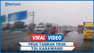 Detikdetik Kecelakaan Truk Tabrak Truk di Dekat GT Karawang Timur [upl. by Cheryl]