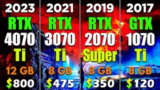 RTX 4070 Ti vs RTX 3070 Ti vs RTX 2070 SUPER vs GTX 1070 Ti  PC Gameplay Tested [upl. by Nyltiac]